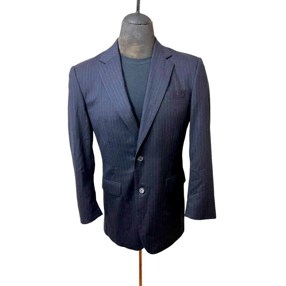 Jos A Bank mens Blazer pinstripe size 40L 100% Wool☑️